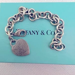 Tiffany & Co. Sterling Silver Heart Tag Charm Bracelet